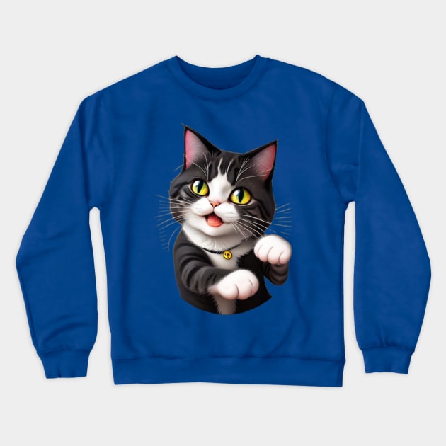 funny cat Crewneck Sweatshirt by youssda